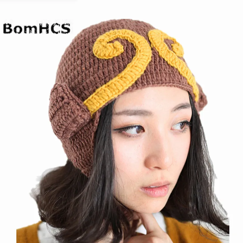BomHCS забавная Солнцезащитная вязаная зимняя Толстая шапка в подарок|Мужская Skullies