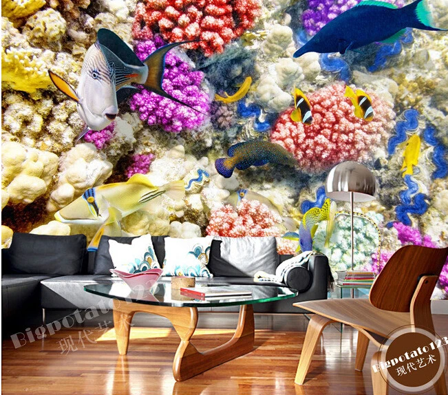 Custom 3D large murals,deep-water fish colorful corals , living room sofa TV wall bedroom wall paper
Custom 3D large murals,deep-water fish colorful corals , living room sofa TV wall bedroom wall paper