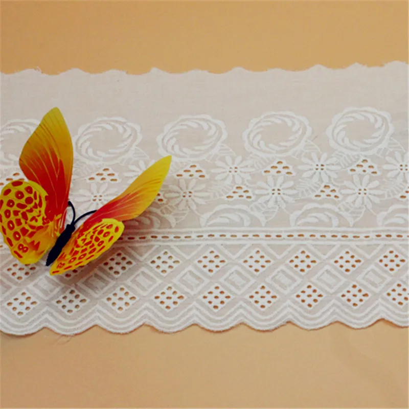 5 yard 19cm 7.48" wide ivory cotton embroidered tapes lace trim ribbon fabric 209891QL4K567
5 yard 19cm 7.48" wide ivory cotton embroidered tapes lace trim ribbon fabric 209891QL4K567
