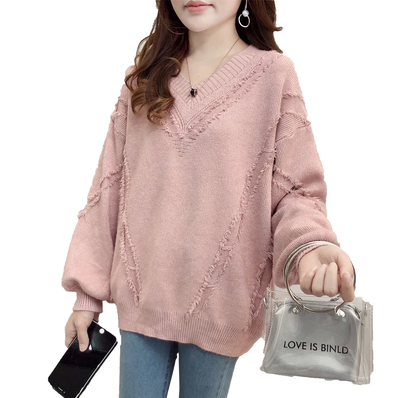 Women's Sweater 2019 Spring New Casual Sweater Female Pullover Solid Color Short V-Neck Loose Knit Bottoming Shirt Top Q50
Women's Sweater 2019 Spring New Casual Sweater Female Pullover Solid Color Short V-Neck Loose Knit Bottoming Shirt Top Q50