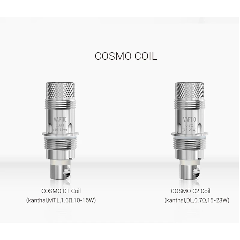 Vaptio Cosmo coils Electronic Cigarette Atomizer Cores fit cosmo kit 0.7ohm(DL) 1.6ohm(MTL) Kanthal supported 10-23W vapor |