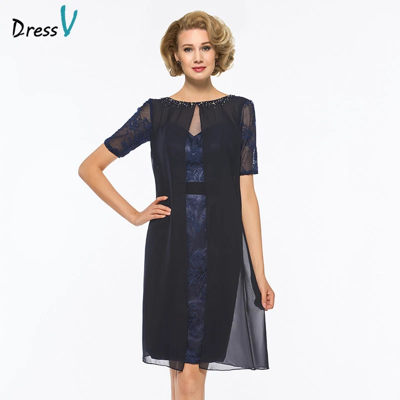 Dressv scoop neck short sleeves mother of bride dress with jacket beaidng knee length lace long mother evening gown custom
Dressv scoop neck short sleeves mother of bride dress with jacket beaidng knee length lace long mother evening gown custom