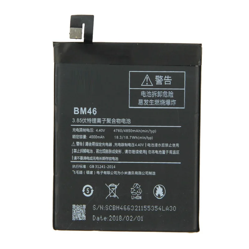 Original antirr BM46 Battery Real 4000mAh For Xiaomi Redmi Note 3 / Note 3 Pro Phone Replacement battery
Original antirr BM46 Battery Real 4000mAh For Xiaomi Redmi Note 3 / Note 3 Pro Phone Replacement battery