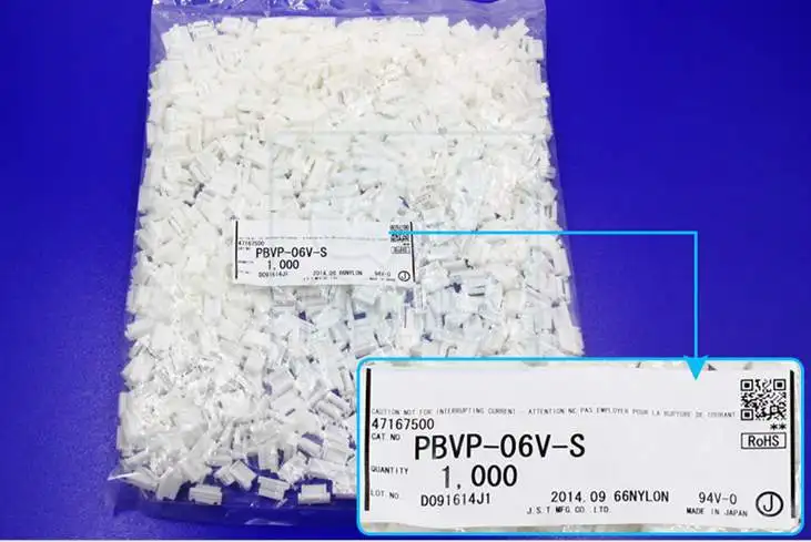 PBVP-06V-S housings JST Connectors terminals housings 100% new and original parts
PBVP-06V-S housings JST Connectors terminals housings 100% new and original parts