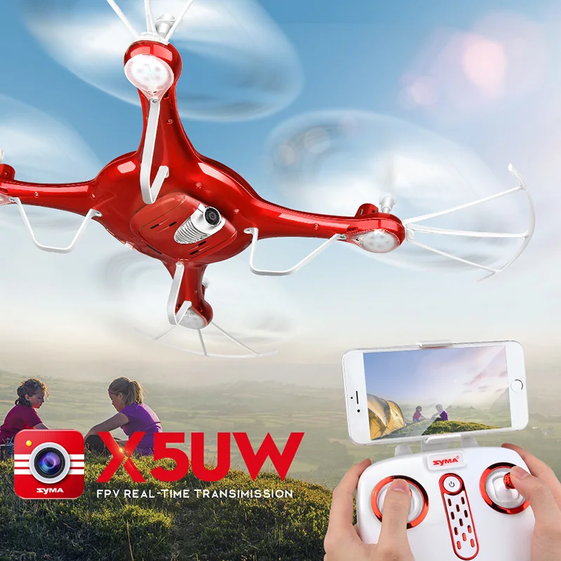 SYMA X5UW селфи Дрон 2 4 г 4CH вертолет с HD Камера FPV Wi Fi в реальном времени передачи Quadcopter