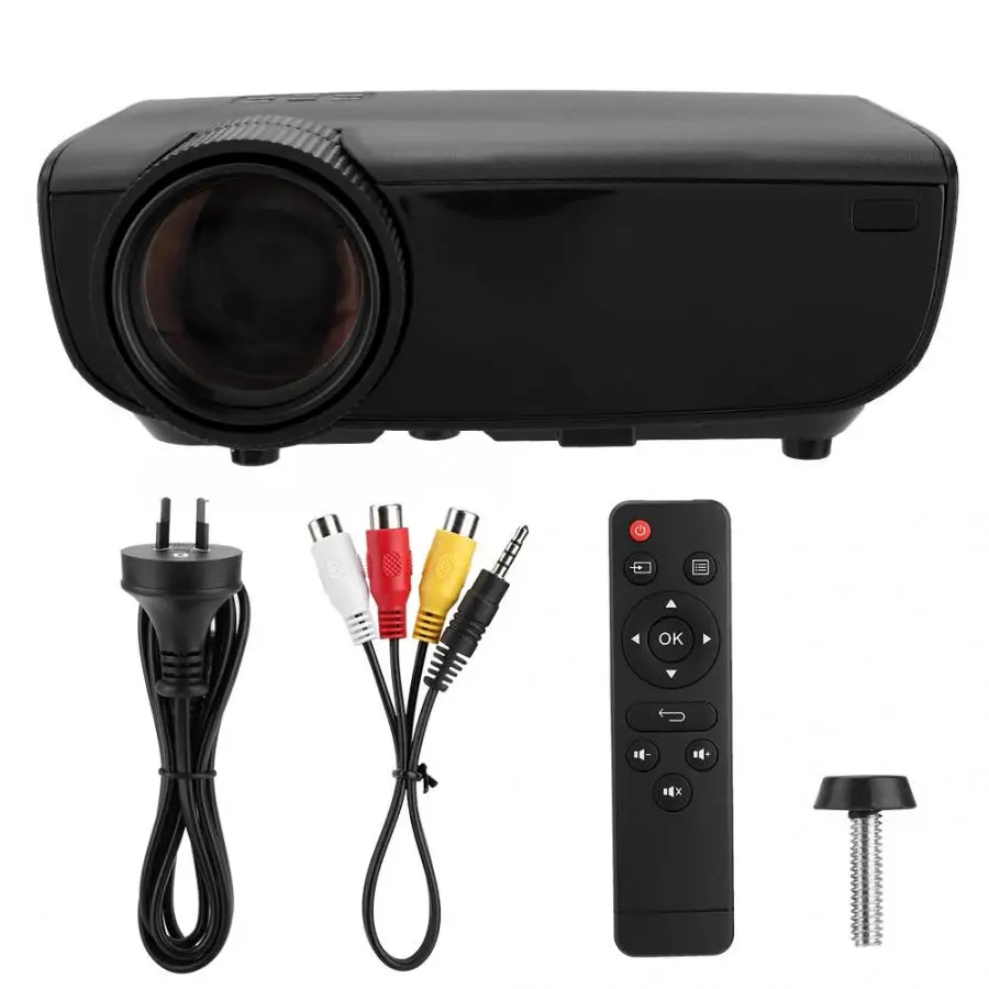 Мини проектор W50 для дома и офиса HD экран 1280*800 Поддержка беспроводного проводного