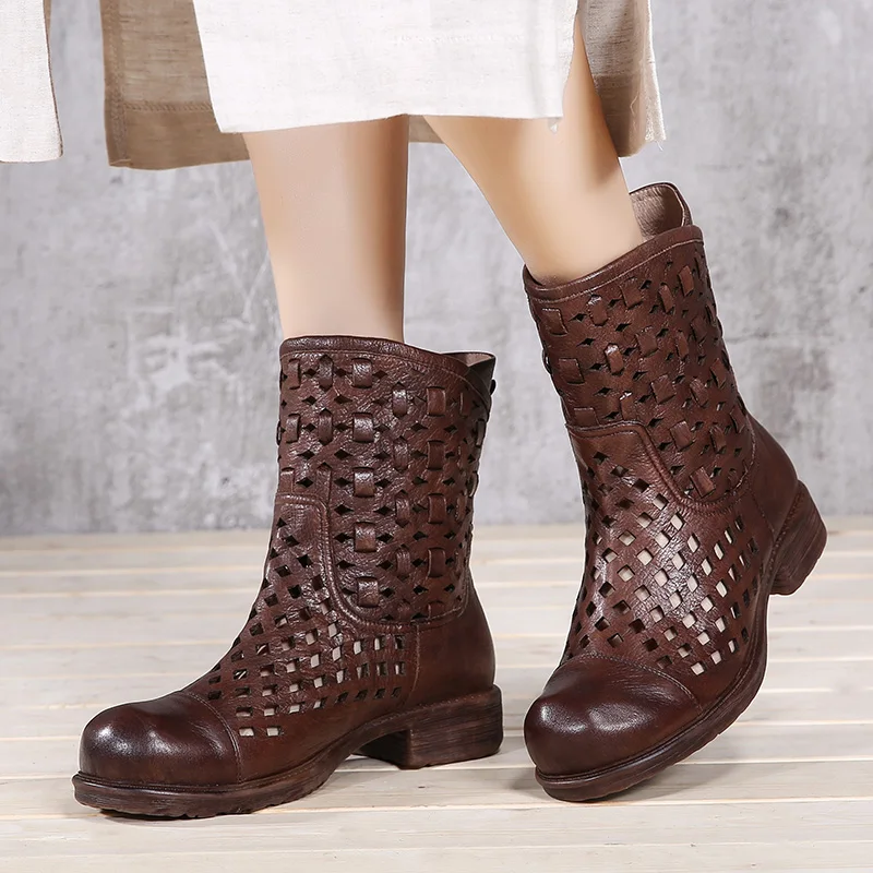 2019 VALLU Cool Boots Shoes Woman Genuine Leather Hollow Out Square Low Heels Slip On Mid Calf Boots Ladies Summer Shoes Sandals
2019 VALLU Cool Boots Shoes Woman Genuine Leather Hollow Out Square Low Heels Slip On Mid Calf Boots Ladies Summer Shoes Sandals