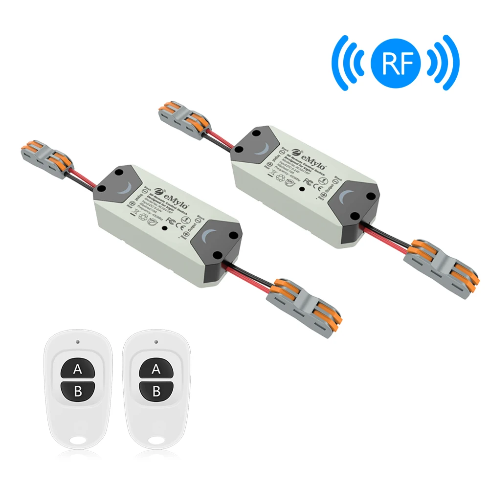 eMylo RF Switch Wireless Light Switch DC 5V-24V 1 Way 433mhz Remote Control Switch RF Relay Module Smart Home Appliance 2pcs
eMylo RF Switch Wireless Light Switch DC 5V-24V 1 Way 433mhz Remote Control Switch RF Relay Module Smart Home Appliance 2pcs