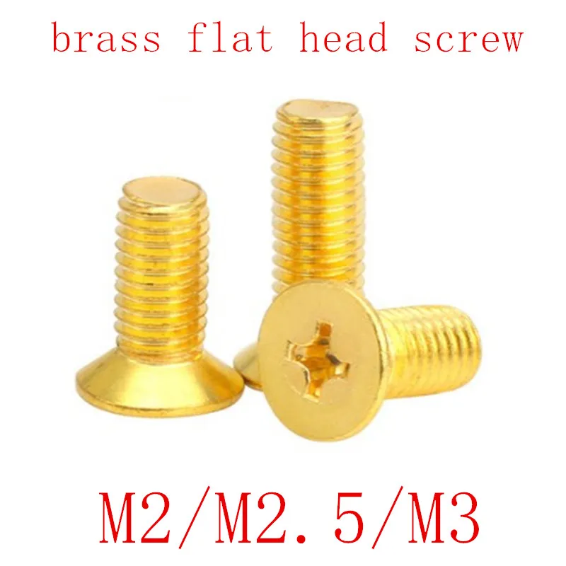 1000pcs/lot M2 M2.5 M3 DIN965 Brass Cross Recessed flat countersunk Head Screws Phillips Screws
1000pcs/lot M2 M2.5 M3 DIN965 Brass Cross Recessed flat countersunk Head Screws Phillips Screws