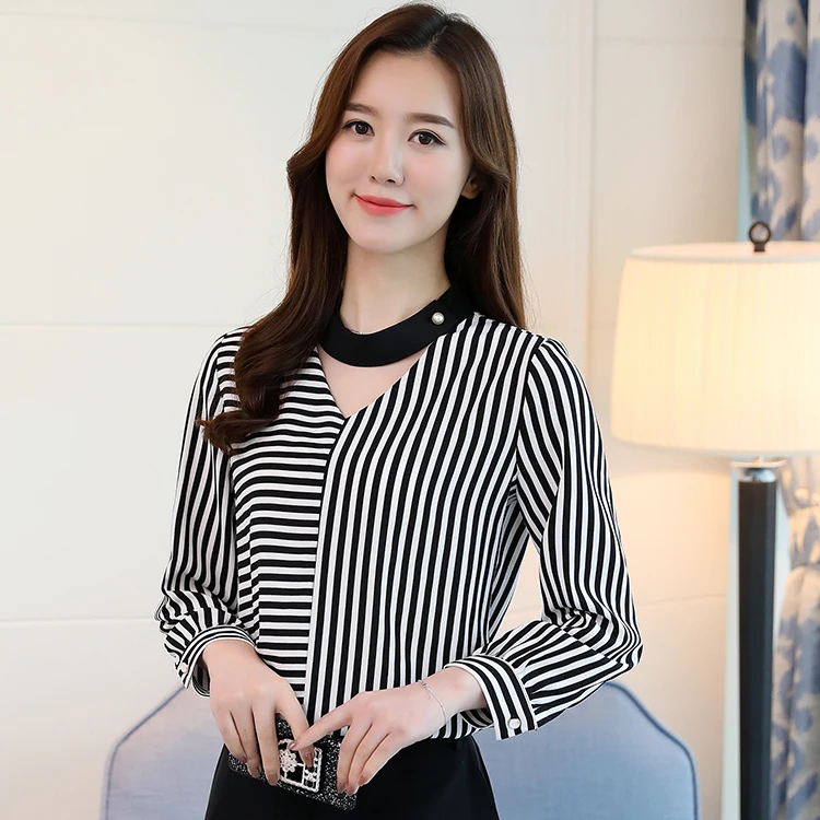 Female Top Blusas Autumn 2021 Women Shirt Striped Printing Long Sleeved Blouse Office Lady V-neck Chiffon Blouse Shirt C981 30
Female Top Blusas Autumn 2021 Women Shirt Striped Printing Long Sleeved Blouse Office Lady V-neck Chiffon Blouse Shirt C981 30