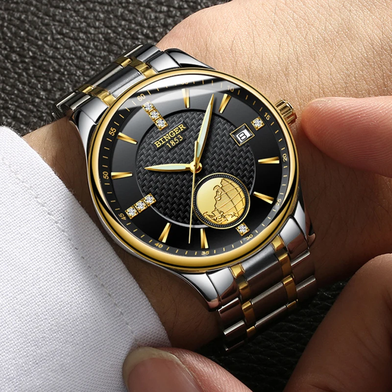 BINGER Men's Watches Mens Watches Top Brand Luxury Automatic Mechanical Watch Men Wirstwatch Gold Earth Design Reloj hombres
BINGER Men's Watches Mens Watches Top Brand Luxury Automatic Mechanical Watch Men Wirstwatch Gold Earth Design Reloj hombres