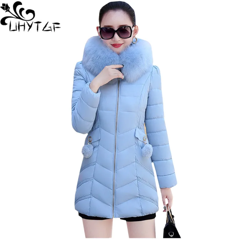 UHYTGF Winter Jacket Female Parka Coat Long Down cotton Coats Ladies Plus Size fur collar Down Warm Outerwear chaqueta mujer 629
UHYTGF Winter Jacket Female Parka Coat Long Down cotton Coats Ladies Plus Size fur collar Down Warm Outerwear chaqueta mujer 629