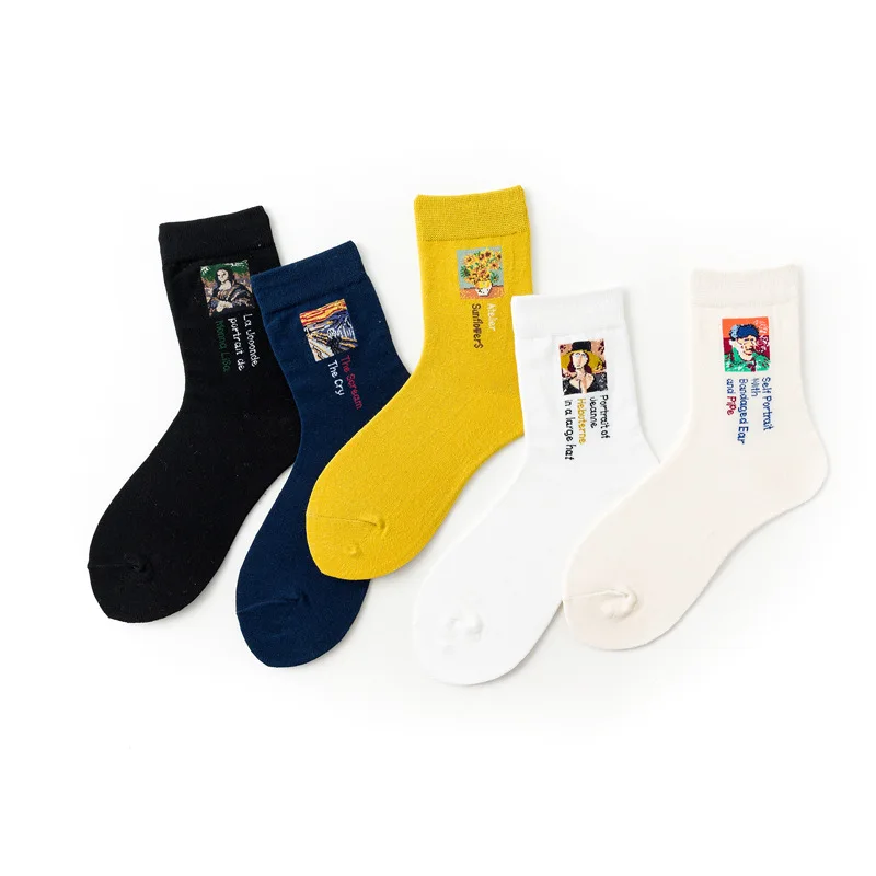 5 Pairs Oil Painting Women Socks Cotton Series of Vintage Artistic Abstract Funny Socks Female with Van Gogh Mona Lisa 146
5 Pairs Oil Painting Women Socks Cotton Series of Vintage Artistic Abstract Funny Socks Female with Van Gogh Mona Lisa 146