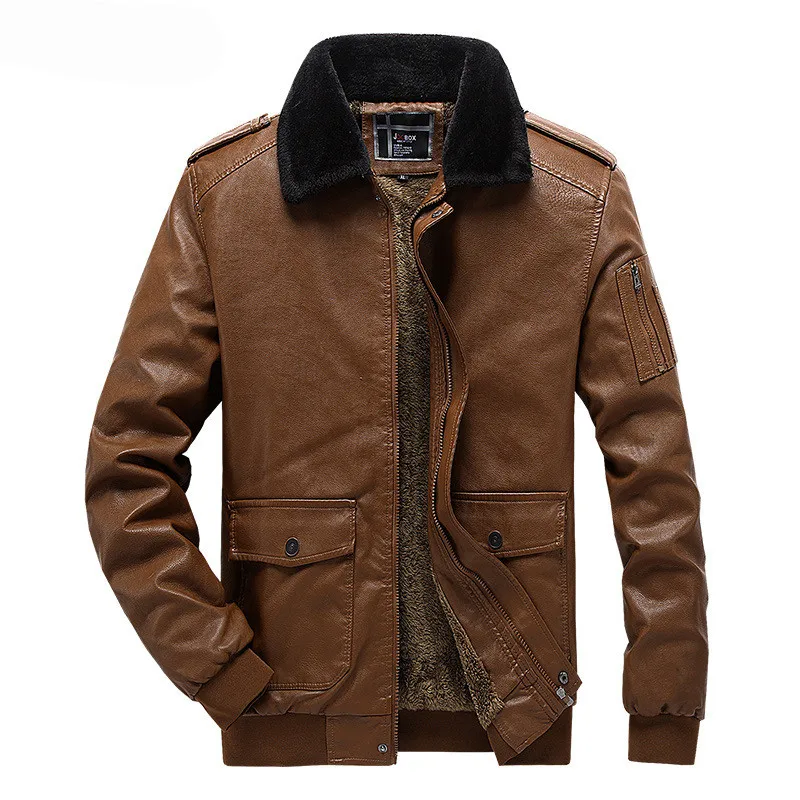 MORUANCLE Men Winter Warm Leather Jackets And Coats With Fur Collar Fleece Lined Thermal Thick PU Oterwear For Male With Pockets 
MORUANCLE Men Winter Warm Leather Jackets And Coats With Fur Collar Fleece Lined Thermal Thick PU Oterwear For Male With Pockets