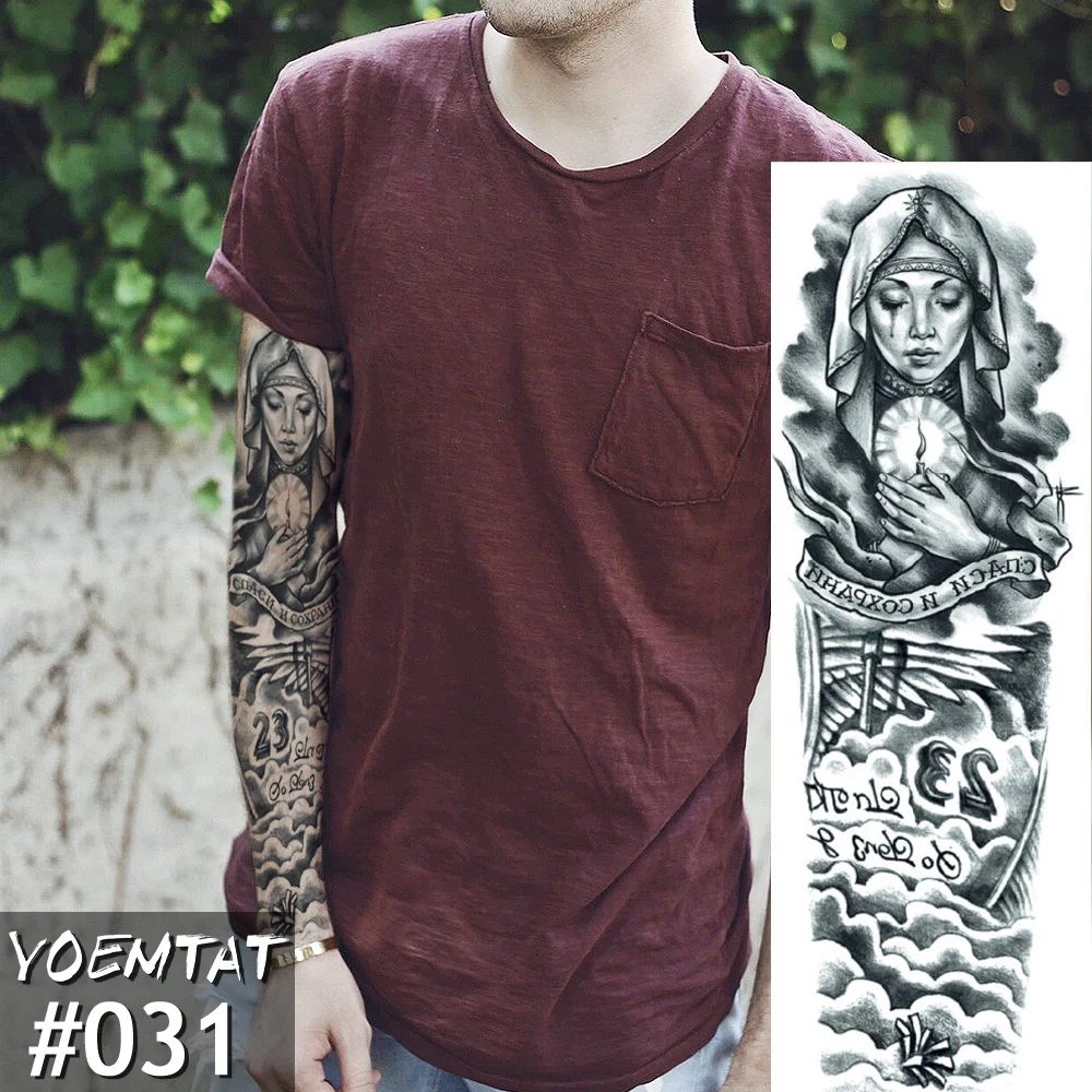 New 1 Piece Temporary Tattoo Sticker Pray Mechanical Design Full Flower Tattoo with Arm Body Art Big Large Fake Tattoo Sticker
New 1 Piece Temporary Tattoo Sticker Pray Mechanical Design Full Flower Tattoo with Arm Body Art Big Large Fake Tattoo Sticker