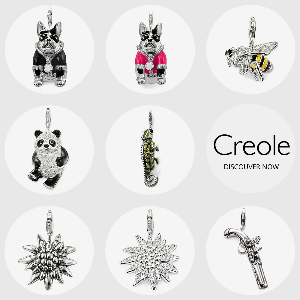 Pendants Bulldog Bee Panda Chameleon Snowflake Pistol 925 Sterling Silver Fine Woman Jewelry Fit Necklace Bracelet Trendy Gift
Pendants Bulldog Bee Panda Chameleon Snowflake Pistol 925 Sterling Silver Fine Woman Jewelry Fit Necklace Bracelet Trendy Gift