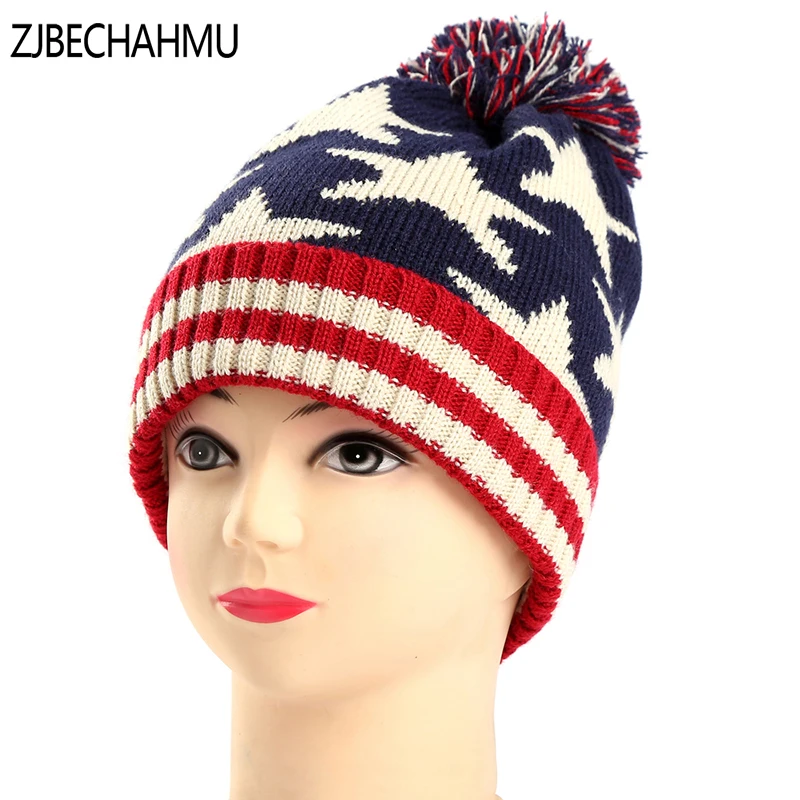 ZJBECHAHMU Шапки весенние модные элегантные полосатые шерсть Skullies шапочки для Для