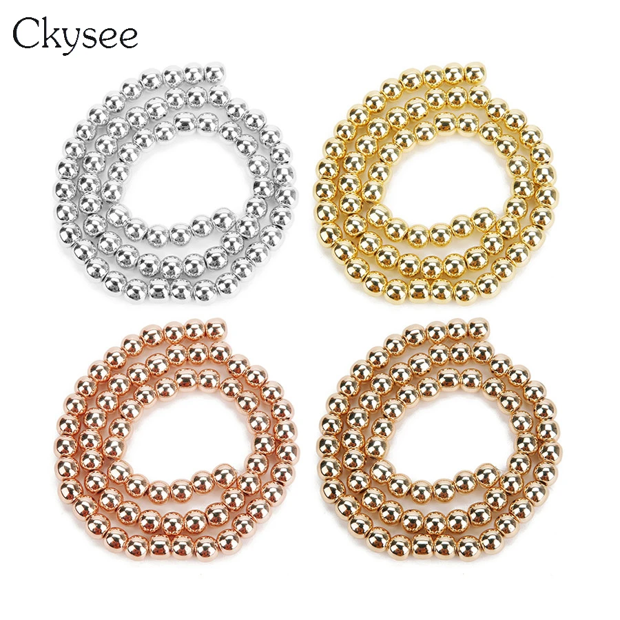 Ckysee Gold Rose Gold Silver Color Natural Hematite Beads 4/6/8/10mm Round Loose Spacer Charm Beads For Bracelet Jewelry Making
Ckysee Gold Rose Gold Silver Color Natural Hematite Beads 4/6/8/10mm Round Loose Spacer Charm Beads For Bracelet Jewelry Making
