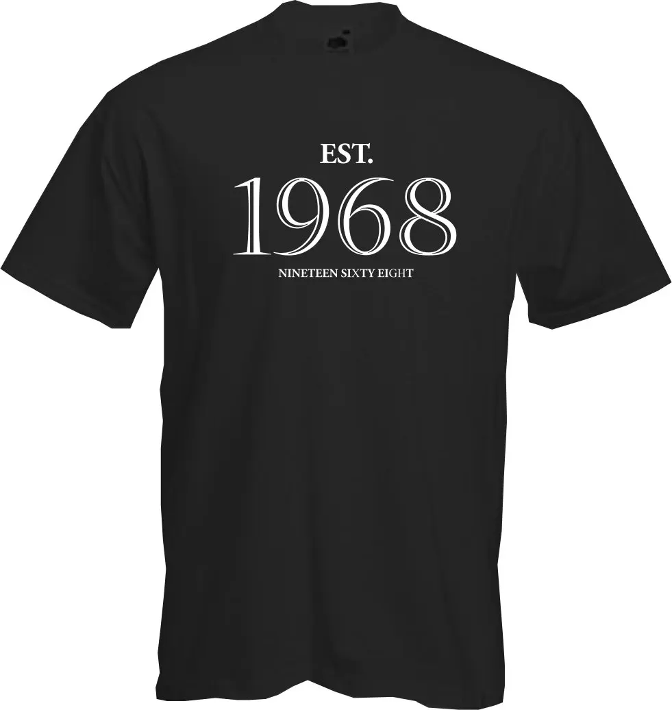 Men Homme Camisetas Hip Hop T Shirt Est. Established 1968- T Shirt, 50Th Birthday (2019), Fun, Present, Gift, Newstriped T Shirt
Men Homme Camisetas Hip Hop T Shirt Est. Established 1968- T Shirt, 50Th Birthday (2019), Fun, Present, Gift, Newstriped T Shirt