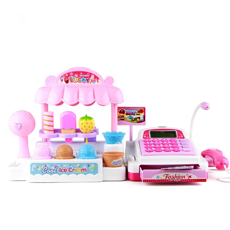 Cash Register Pretend Play Mini Children's Fashion Cosplay Simulation Supermarket Microphone Credit Card Machine Kids Gift Toys | Игрушки
