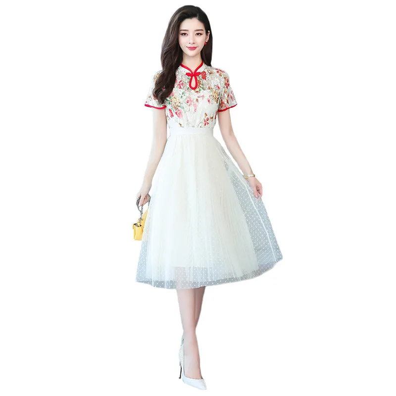 Party Dress 2019 New Summer Korean Sweet Print Mesh Stitching Short Sleeve Temperament High Waist Slim Chic Dress Vestidos CX832
Party Dress 2019 New Summer Korean Sweet Print Mesh Stitching Short Sleeve Temperament High Waist Slim Chic Dress Vestidos CX832