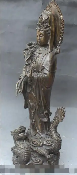 Free shipping S00252 22" Chinese Buddhism Bronze Kwan-yin Bodhisattva Goddess On Dragon Buddha Statue
Free shipping S00252 22" Chinese Buddhism Bronze Kwan-yin Bodhisattva Goddess On Dragon Buddha Statue