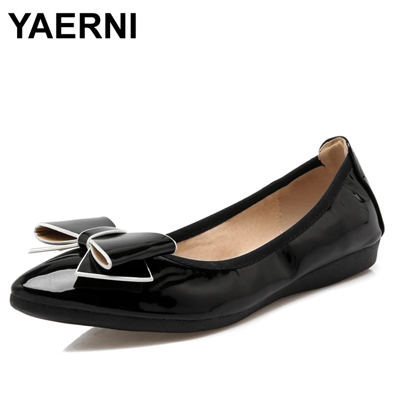 YAERNI Spring Autumn Women's Shoes Bow Slip On Foldable Ballet Flats Patent Leather Soft Soles zapatos mujerE732
YAERNI Spring Autumn Women's Shoes Bow Slip On Foldable Ballet Flats Patent Leather Soft Soles zapatos mujerE732