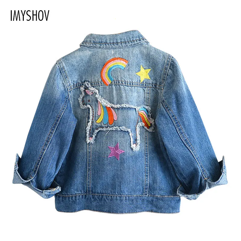 2018 Autumn Winter Denim Jacket For Girls Coats Baby Kids Girls Jackets Rainbow Unicorn Embroidered Children Outerwear Clothing
2018 Autumn Winter Denim Jacket For Girls Coats Baby Kids Girls Jackets Rainbow Unicorn Embroidered Children Outerwear Clothing