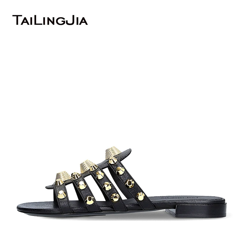 Women Black Giant Studded Sandals Gold Stud Slides Silver Beach Shoes White Slippers Vacation Flats Mules Large Size Wholesale
Women Black Giant Studded Sandals Gold Stud Slides Silver Beach Shoes White Slippers Vacation Flats Mules Large Size Wholesale