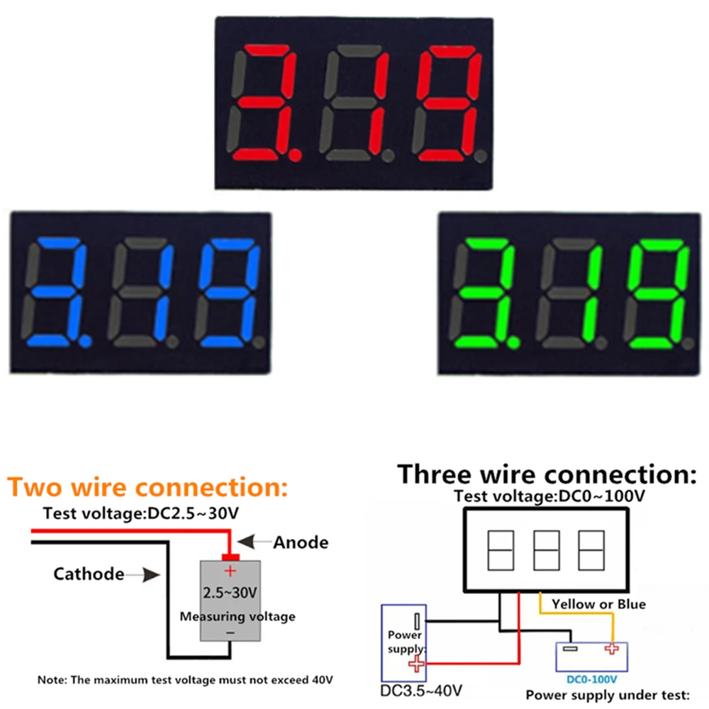 DIY красные синие цифровой светодио дный светодиодный мини дисплей модуль DC2.5V 32V DC0