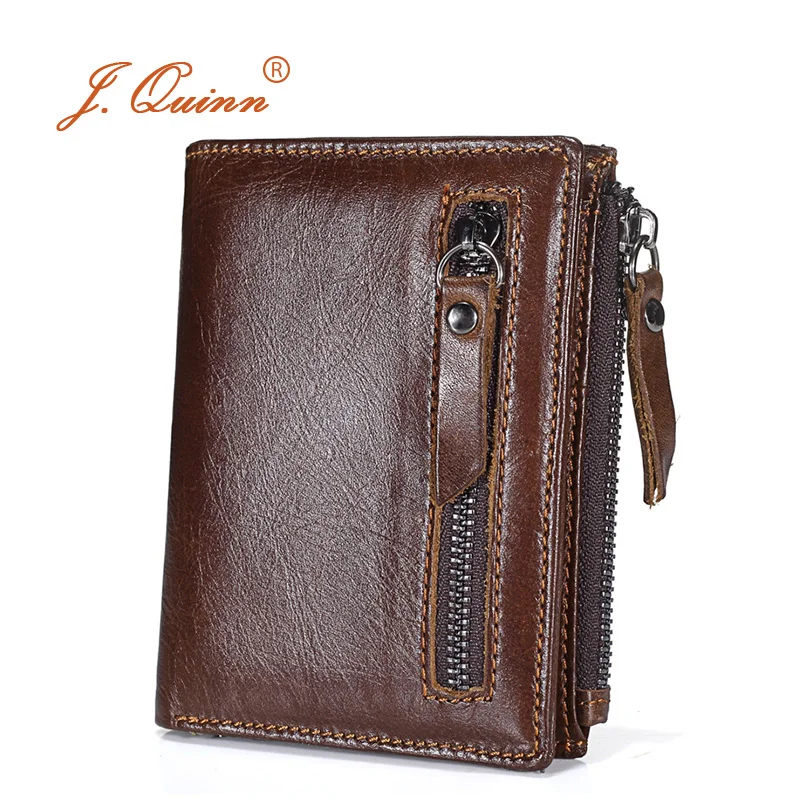 J.Quinn Wallet Male Cow Leather Short Wallets Mens Double Zipper Calfskin Retro Brown Bifold Hasp Purse Brand Design Wallet 2017
J.Quinn Wallet Male Cow Leather Short Wallets Mens Double Zipper Calfskin Retro Brown Bifold Hasp Purse Brand Design Wallet 2017