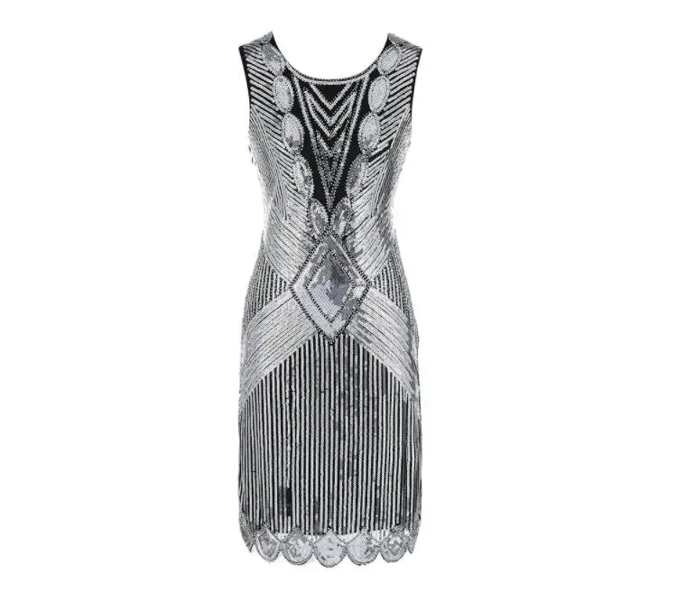 Women Vintage Sequined Embellished Fringed Great Gatsby Flapper Dress Cap Sleeveless Elegant Ladies Retro Mini Party Dress Ves
Women Vintage Sequined Embellished Fringed Great Gatsby Flapper Dress Cap Sleeveless Elegant Ladies Retro Mini Party Dress Ves