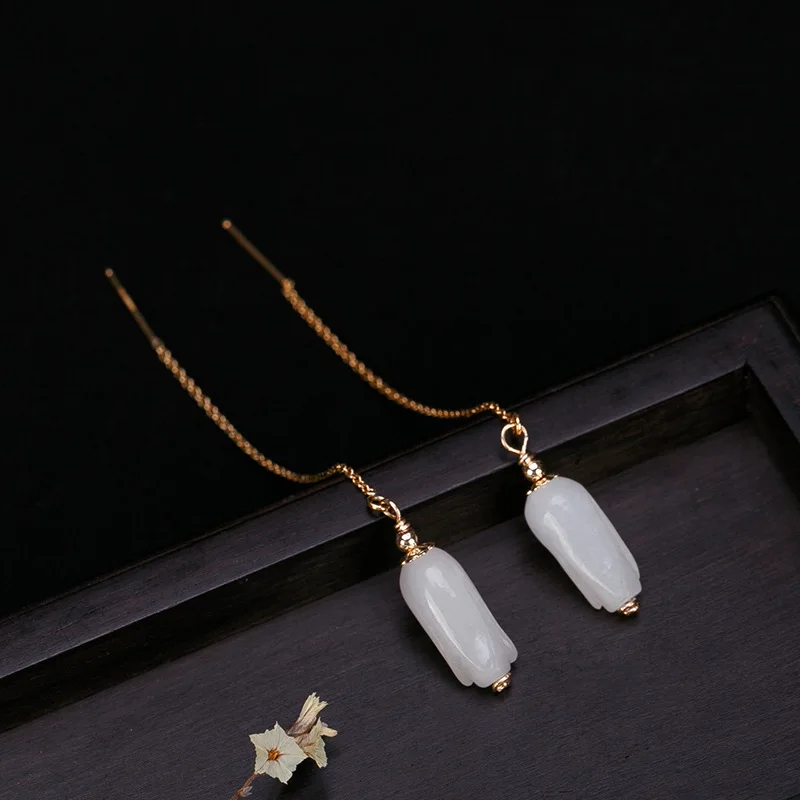 New Arrival Elegance Jade Long Drop Earrings For Women 2018 Real 925 Silver Golden Color Handmade Earrings Fine Wedding Jewelry
New Arrival Elegance Jade Long Drop Earrings For Women 2018 Real 925 Silver Golden Color Handmade Earrings Fine Wedding Jewelry