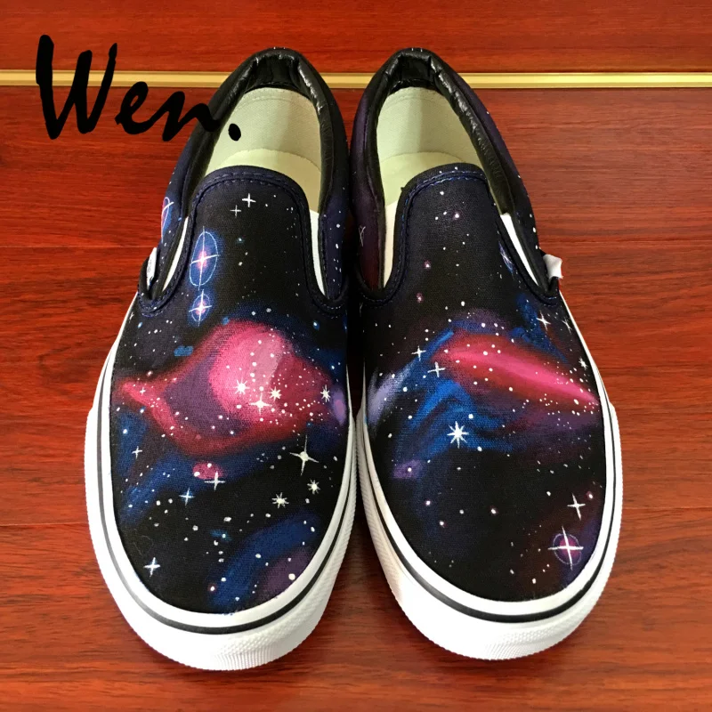 Wen Original Design Custom Hand Painted Shoes Galaxy Space Nebula Starlight Slip On Black Canvas Type Shoes Outdoor Sneakers
Wen Original Design Custom Hand Painted Shoes Galaxy Space Nebula Starlight Slip On Black Canvas Type Shoes Outdoor Sneakers