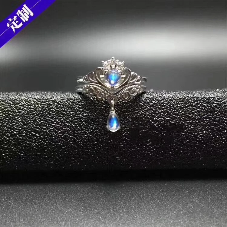 Natural light blue moonstone gem Elegant Crown Ring S925 Silver Natural Gemstone Two wears Ring Women's party gift fine Jewelry
Natural light blue moonstone gem Elegant Crown Ring S925 Silver Natural Gemstone Two wears Ring Women's party gift fine Jewelry