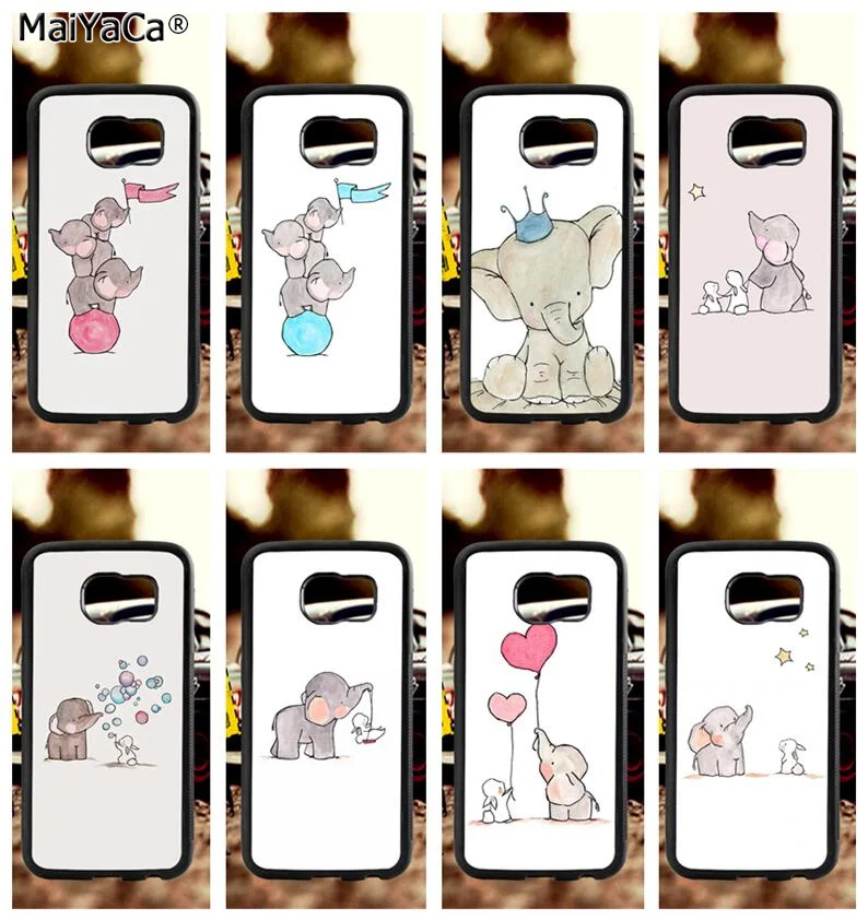 Милые elefante животных мягкие силиконовые чехлы для телефона Samsung S5 S6 S6Edge Plus S7 S7edge s8
