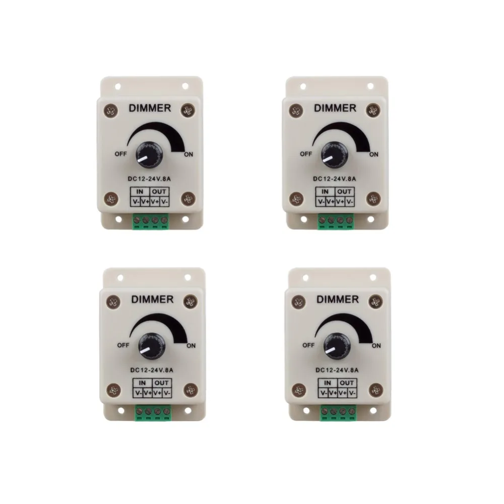 4pcs/lot DC12-24V LED Dimmer Switch Controller 8A Adjustable Brightness Regulator for Single Color Strip Light
4pcs/lot DC12-24V LED Dimmer Switch Controller 8A Adjustable Brightness Regulator for Single Color Strip Light