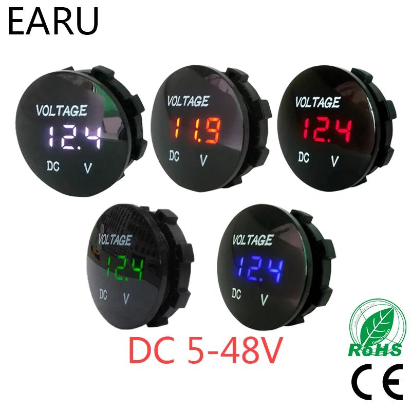 Round Waterproof Auto Boat Car Motorcycle DC5V-48V LED Panel Mini Digital Volt Voltage Meter Tester Monitor Display Voltmeter
Round Waterproof Auto Boat Car Motorcycle DC5V-48V LED Panel Mini Digital Volt Voltage Meter Tester Monitor Display Voltmeter