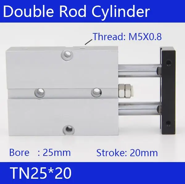 TN25*20 Free shipping 25mm Bore 20mm Stroke Compact Air Cylinders TN25X20-S Dual Action Air Pneumatic Cylinder
TN25*20 Free shipping 25mm Bore 20mm Stroke Compact Air Cylinders TN25X20-S Dual Action Air Pneumatic Cylinder