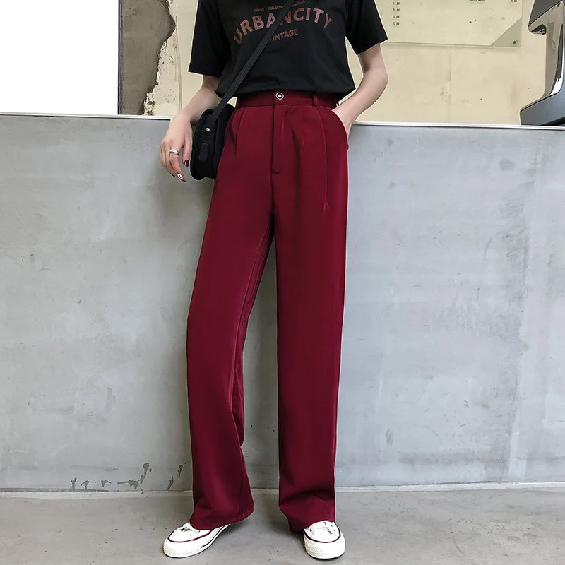 2019 Wide Leg Pants Female Spring Autumn Office Lady High Waist Pants Drop Feel Trousers Straight Trousers Casual Suit Pants
2019 Wide Leg Pants Female Spring Autumn Office Lady High Waist Pants Drop Feel Trousers Straight Trousers Casual Suit Pants