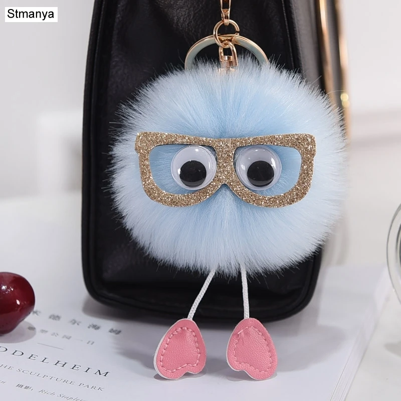 Wear glasses Animal Keychain 8cm Faux Fur Pompom ball Key Chain Lovely Car Key Ring Pendants female Bag Charms Accessories K1675
Wear glasses Animal Keychain 8cm Faux Fur Pompom ball Key Chain Lovely Car Key Ring Pendants female Bag Charms Accessories K1675