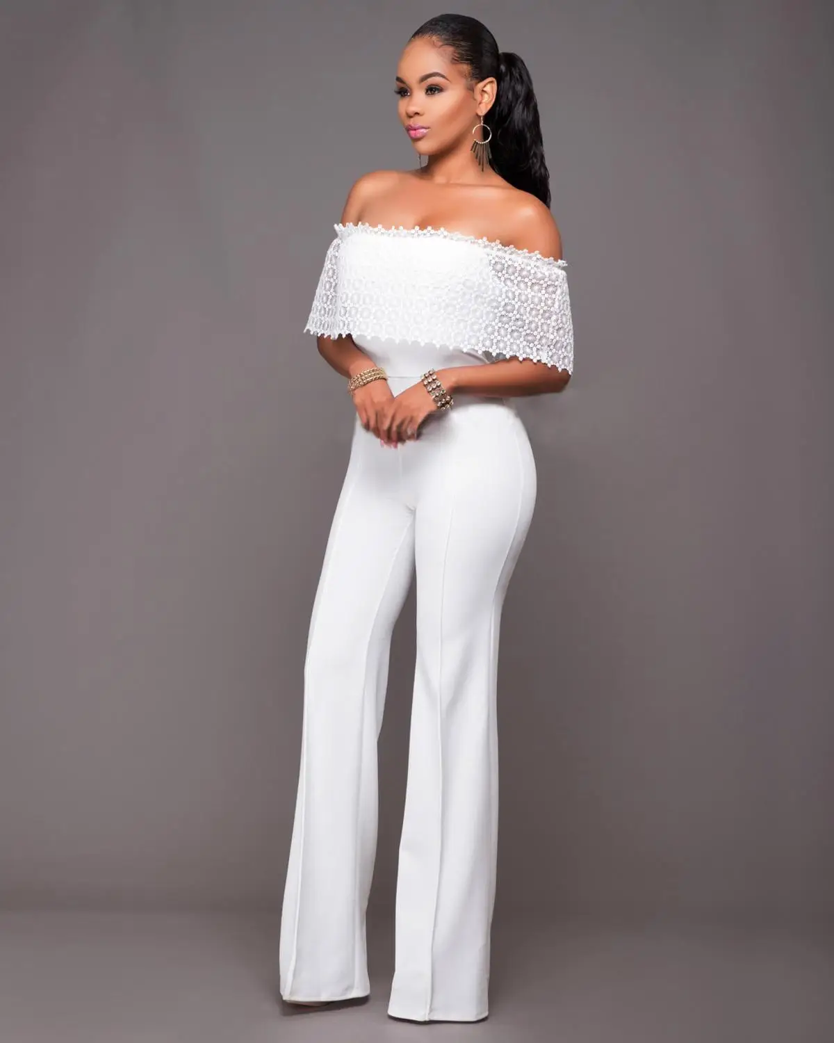 YSMARKET 2019 Summer Fashion Women Patchwork Jumpsuits Sexy Off Shoulder Ruffles Sleeve Wide Legs Jumpsuits Ladies Bodysuits
YSMARKET 2019 Summer Fashion Women Patchwork Jumpsuits Sexy Off Shoulder Ruffles Sleeve Wide Legs Jumpsuits Ladies Bodysuits