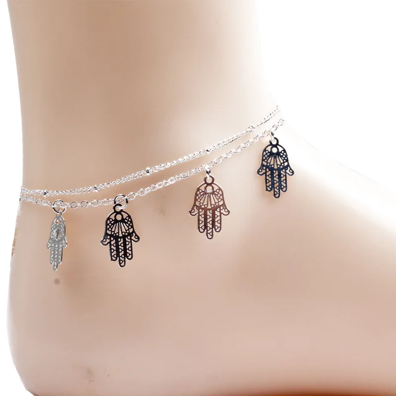 Fashion Palm Pendant Cute Pendant Anklets Bohemian Summer Beach Gold Silver Foot Chain Anklet Bracelet for Women Jewelry
Fashion Palm Pendant Cute Pendant Anklets Bohemian Summer Beach Gold Silver Foot Chain Anklet Bracelet for Women Jewelry