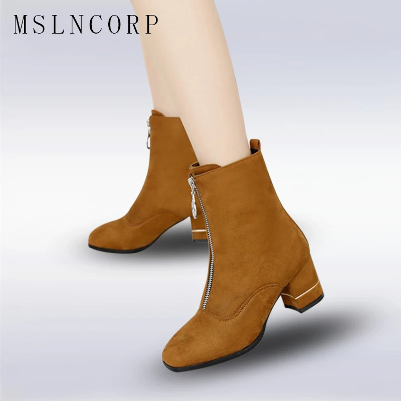 Plus Size 34-43 Women Ankle Boots Low Heels Zipper Winter Shoes Stylish Woman Ladies Short Boots fashion Round Toe Women Boots
Plus Size 34-43 Women Ankle Boots Low Heels Zipper Winter Shoes Stylish Woman Ladies Short Boots fashion Round Toe Women Boots