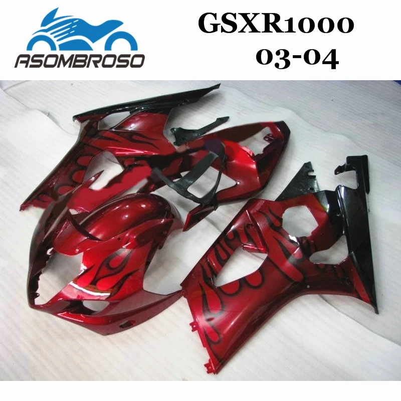 Professional Motorcycle Fairings kitfor Suzuki K3 2003 2004 GSX R1000 03 04 GSXR1000 K4 black flames in red aftermarket Fairing
Professional Motorcycle Fairings kitfor Suzuki K3 2003 2004 GSX R1000 03 04 GSXR1000 K4 black flames in red aftermarket Fairing