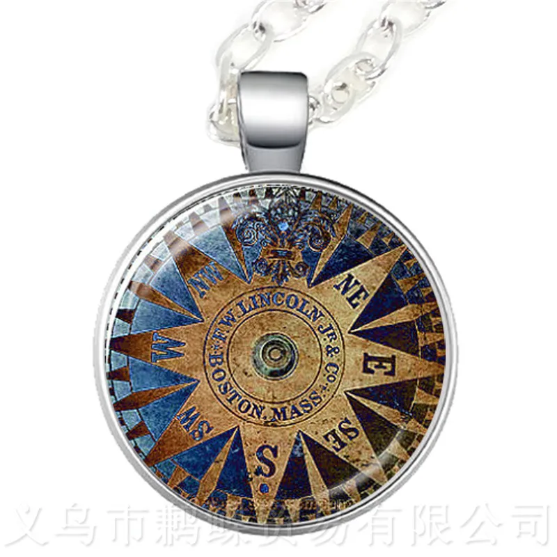 Compass Necklace Vintage Nautical Compass Pattern 25mm Round Glass Cabochon Pendant Sweater chain Back To School Gift
Compass Necklace Vintage Nautical Compass Pattern 25mm Round Glass Cabochon Pendant Sweater chain Back To School Gift