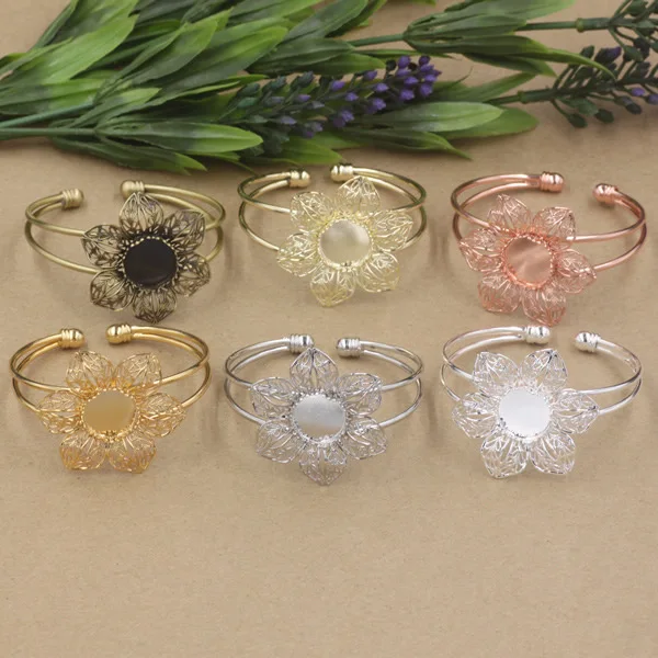 10PCS 15mm Round Cabochon Bangle Base Setting 6 Colors Plated Vintage Metal Bangle Blank Tray Setting For Jewelry Making
10PCS 15mm Round Cabochon Bangle Base Setting 6 Colors Plated Vintage Metal Bangle Blank Tray Setting For Jewelry Making