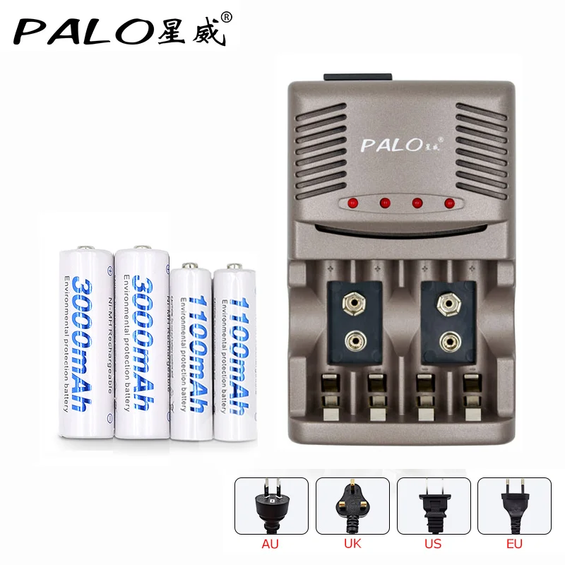PALO Intelligent Charger C819 for AA/AAA/9V Ni-MH Ni-CD Rechargeable Battery with LED Display + 2pcs 1100mAh + 2pcs 3000mAh
PALO Intelligent Charger C819 for AA/AAA/9V Ni-MH Ni-CD Rechargeable Battery with LED Display + 2pcs 1100mAh + 2pcs 3000mAh
