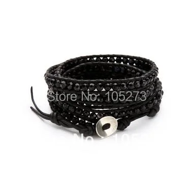 New Arriver Chirstmas Jewellery ! Nice 4MM Black Crystal Wrap Bracelet On Natural Leather 32-34inch Wholesale New Free Shipping
New Arriver Chirstmas Jewellery ! Nice 4MM Black Crystal Wrap Bracelet On Natural Leather 32-34inch Wholesale New Free Shipping