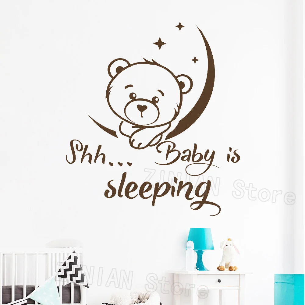 

Baby Nursery Quotes Wall Decal Art Moon Decals Stars Home Decor Bedroom Wall Sticker Cute Bear Kids Girls Room Decoration S758
